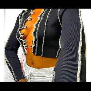 Lace Up Long Sleeve Shirt